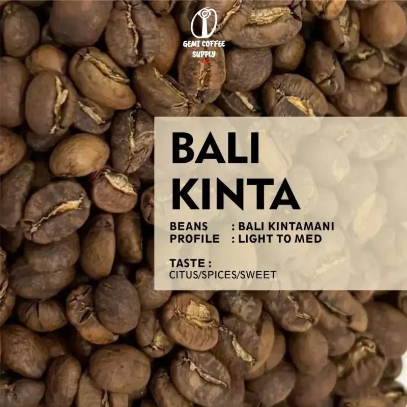 Close-up biji kopi Bali Kintamani yang sudah di-roasting Light to Medium, menunjukkan kualitas Arabika.